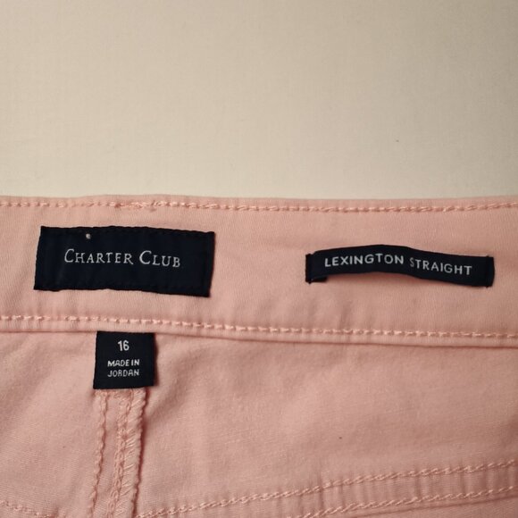 NWT Charter Club Jeans Size 16 Lexington Straight High Rise Misty Pink - Picture 8 of 12